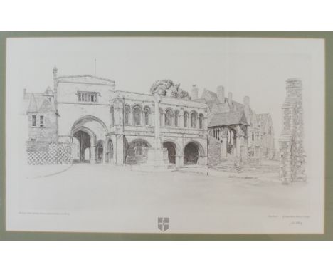 John Western - The Kings School Canterbury, limited edition print numbered 135/550, signed in pencil lower right, 36cm x 60cm