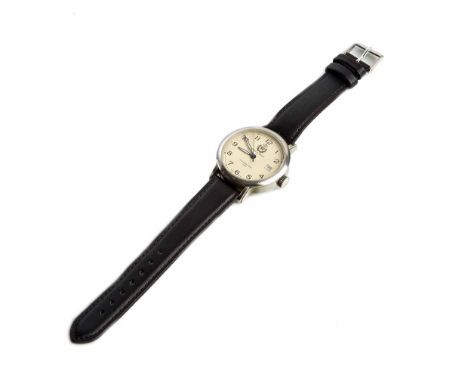 Christopher Ward RAF Battle of Britain 1940 limited edition steel wristwatch, cream dial with date window, round steel case, 