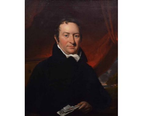 English School, early 19th century, Portrait of a seated gentleman, unsigned, oil on canvas, 73.5 x 61cm, 29 x 24in. Conditio