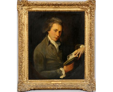 JOHN HAMILTON MORTIMER (ENGLISH, 1740-1779) OIL ON CANVAS, PORTRAIT OF JOHN IRELANDJohn Ireland (biographer of Hogarth) as no