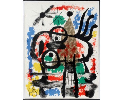 JOAN MIRO (SPANISH, 1893-1983), LITHOGRAPH ON PAPER, H 26" W 20", "COMPOSITION V/ALBUM 19"26 1/2" x 20"; 61/75; pencil initia