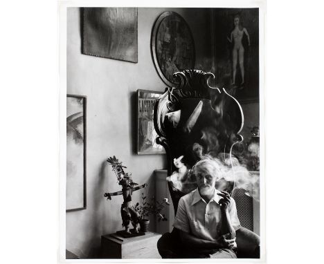 ARNOLD NEWMAN, GELATIN SILVER PRINT, "MAX ERNST, NYC", 1942, H 9 1/2", W 7 1/4"Signed, titled, dated, stamped and inscribed o