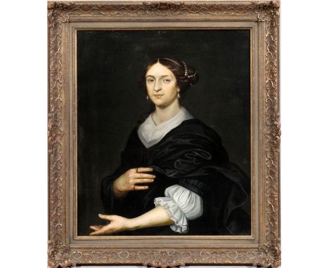 OLD MASTER PAINTING ATT. TO OTTO HOYNCK (DUTCH, 1630-1680), H 34", W 38", PORTRAIT OF LADYOil on canvas, formal portrait of h
