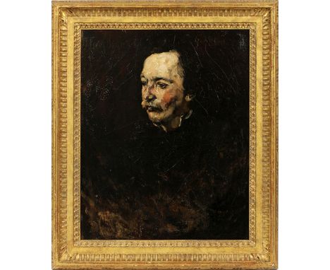 J. FRANK CURRIER (AMERICAN, 1843-1909), OIL ON CANVAS, H 20", W 25", PORTRAIT OF ROSS STERLING TURNERSigned upper left; frame
