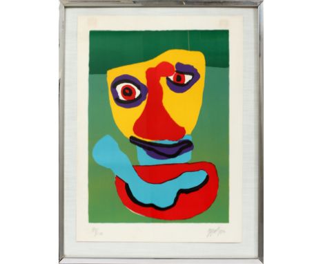 KAREL APPEL (DUTCH, 1921-2006), LITHOGRAPH ON PAPER, 1969, 84/300, H 26.25", W 19.75", "PERSONAGES"Pencil signed and framed.F