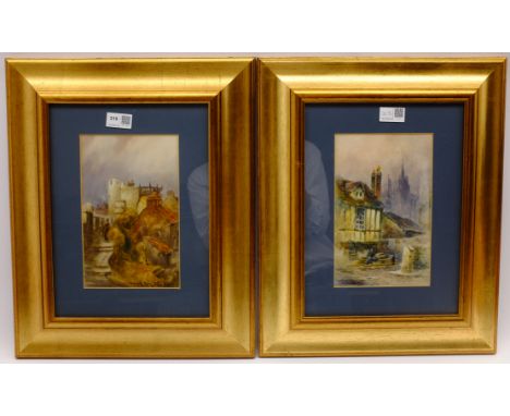 Tom Dudley (British 1857-1935): 'St. William's College York' and 'Walmgate Bar York', pair watercolours, each inscribed 'Sket