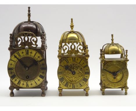 Three 20th century 'Smiths' brass lantern clocks Condition Report & Further Details Click here for further images, condition,