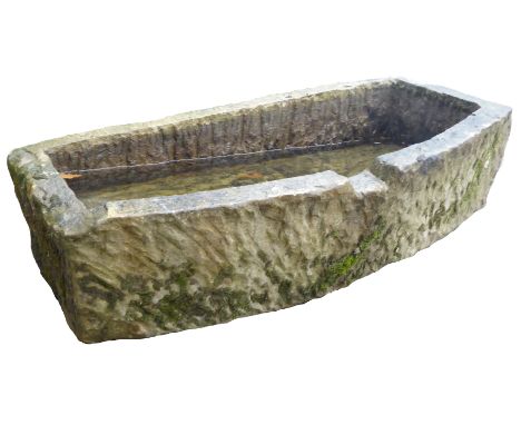 York stone bow front trough, W109cm, H30cm, D56cm Condition Report & Further Details Click here for further images, condition