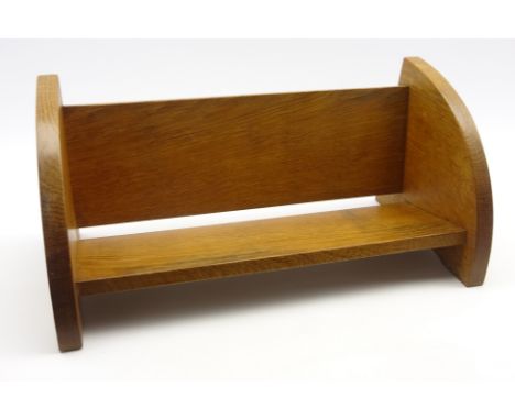 David Langstaff of Easingwold adzed oak book trough with oak leaf signature W46cm Condition Report & Further Details Click he