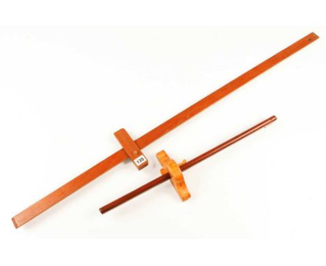 A panel gauge with boxwood head and another 48" in teak G+