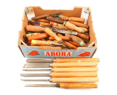 A quantity of turning tools, chisels and gouges G plus VAT