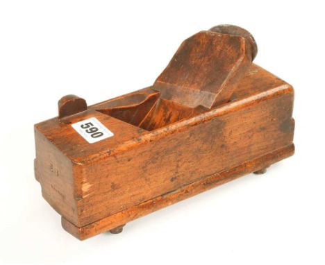 An early 9" beech panel fielding plane marked I.B. on toe with wood depth stop and fence G+