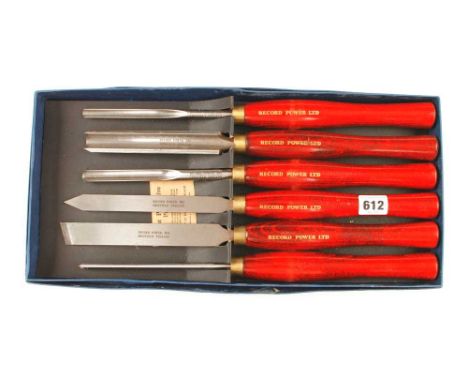 A little used set of six RECORD POWER turning tools in orig box G++