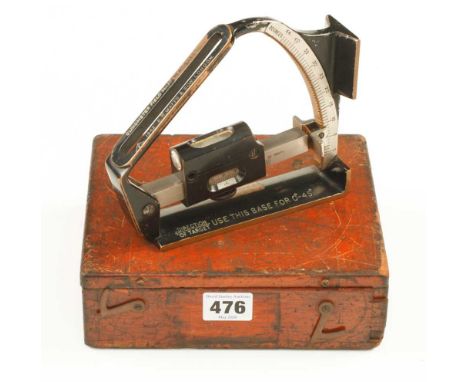 A gunners field clinometer MK11 by ERWATTS in orig mahogany case G+