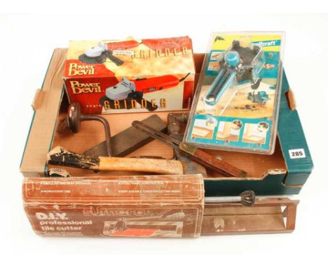 A POWER DEVIL angle grinder and other tools G