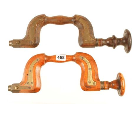 Two brass plated button pad beech braces G-