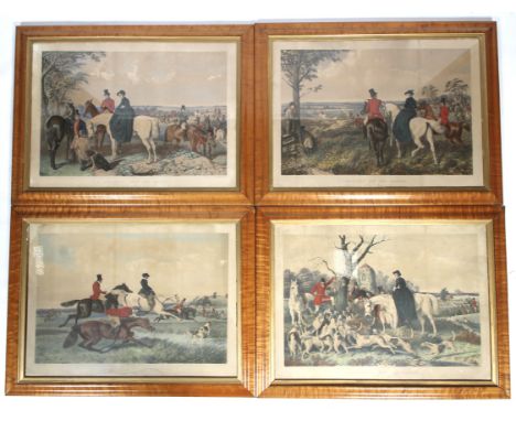 J West Giles after JF |Herring Snr (1795-1865), a set of four 19th century hand coloured hunting prints. Showing a hunting pa