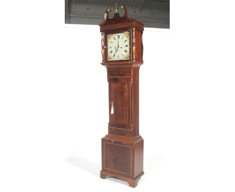 Geo Lowe Gloucester (early 19th century ac. Baille) longcase clock. A mahogany cased 30cm painted dial 8 day grandfather cloc