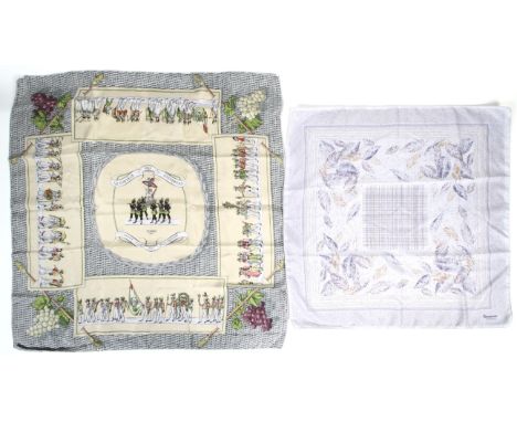 A vintage Hermes silk scarf and a Jacquard silk scarf. The Hermes scarf was designed by Hugo Grygkar, issued in reference to 