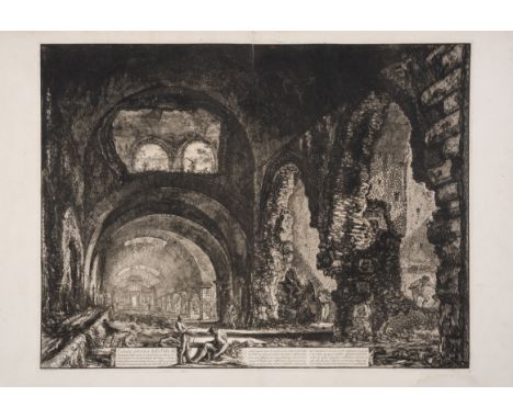 Italy.- Piranesi (Giovanni Battista) Veduta interna della Villa di Mecenate,&nbsp;etching, a good impression of Hind's second