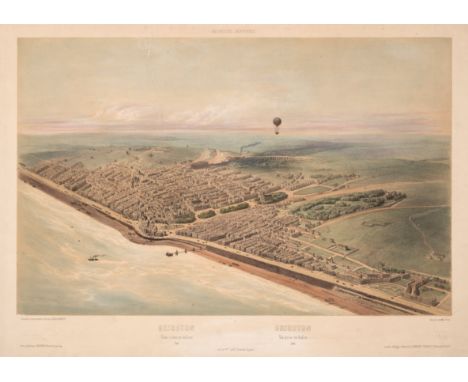 Ballooning.- Arnout (Jules) Brighton, View taken in balloon,&nbsp;lithograph with hand-colouring, lettered in English and Fre