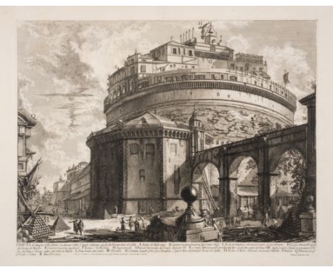 Italy.- Piranesi (Giovanni Battista) Veduta del Mausoleo d'Elio Adriano, etching, a good impression of Hind's first state (of