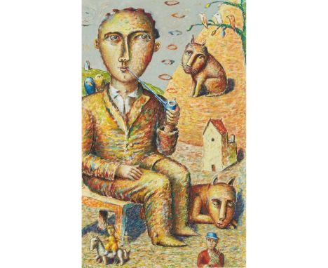 § NEIL MACPHERSON R.S.A., R.S.W, R.G.I. (SCOTTISH 1954-) CHRONICLES OF THE LITTLE BIRD MAN Signed lower right, gouacheDimensi