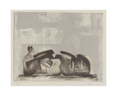 § HENRY MOORE O.M., C.H. (BRITISH 1898-1986) RECLINING FIGURE: INTERIOR SETTING I (CRAMER 458)- 1977 Lithograph, Proof, aside