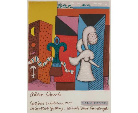§ ALAN DAVIE C.B.E., R.A., H.R.S.A. (SCOTTISH 1920-2014) MAGIC PICTURES (EDINBURGH FESTIVAL) - 1979 Lithograph, 1/65, signed,