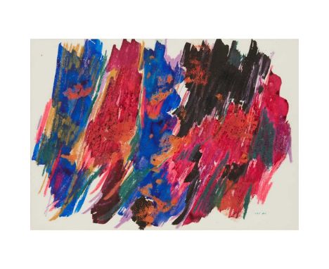 § WILLIAM GEAR R.A., F.R.S.A., R.B.S.A. (SCOTTISH 1915-1997) SOFT ENCOUNTER - 1964 Signed and dated lower right, mixed media 