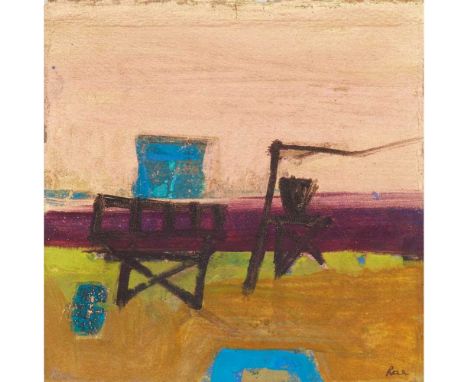 § BARBARA RAE C.B.E., R.A., R.S.A., R.E. (SCOTTISH 1943-) EVENING GOLD - 2001 Signed lower right, mixed media on paper Dimens