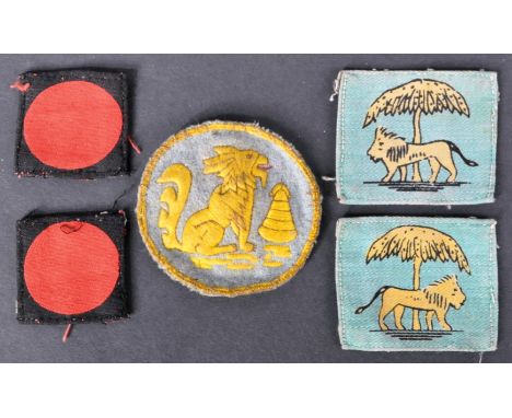 A collection of three 20th Century WWII Second World War Indian Infantry and Malaya Command formation cloth patch badges comp