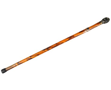 A 19th Century Victorian gentleman's ( likely Masonic ) sword stick / walking cane with concealed blade. The cane having a sk