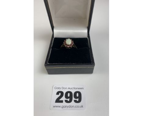 9k gold opal stone ring, size L, w: 1.8 gms