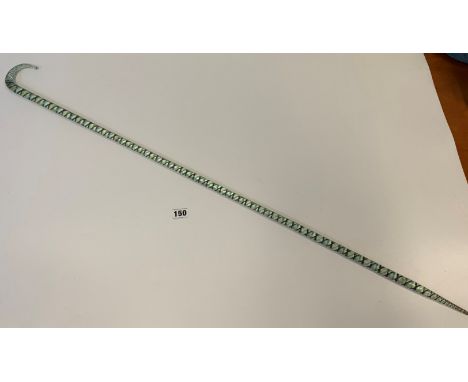 Nailsea glass walking stick, 39”