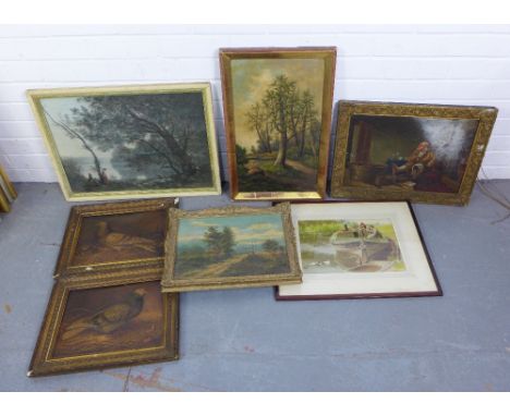 Quantity of 19th and 20th century artwork to include paintings and prints, all framed, some under glass,  (a lot) 