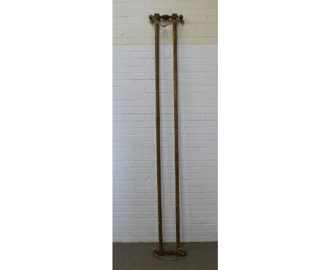 Vintage pine clothes pulley, 257 x 37cm 