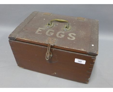 Vintage 'Eggs' box, metal lined interior, 34 x 25cm 