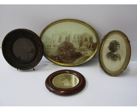 VINTAGE PHOTO FRAMES, Valentine oval framed photograph, together with 3 vintage small photo frames 