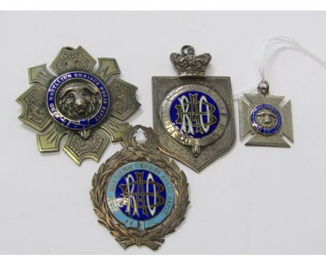 SILVER &amp; ENAMEL MEDALS, 4 silver and enamelled RAOB medals, 77 grams 