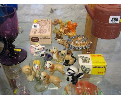 WADE, Lady and the Tramp figures, other Disney figures, 3 tortoises and other whimsies 