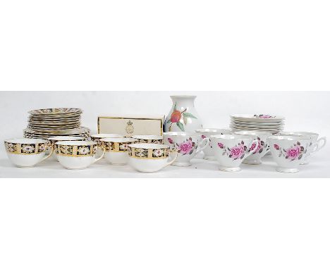Two vintage part china tea services to include a Noritake style service and a ' Queens ' china tea service. 