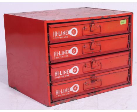 A retro industrial Hi - Line 1 - 800 9 - Hi tool box, each drawer having it's own lid and being detachable please see images.