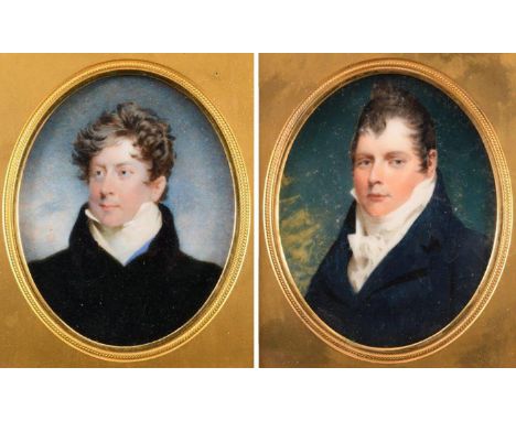 ATTRIBUTED TO ANDREW ROBERTSON Miniature portrait of H.R.H. The Prince Regent, head &amp; shoulders, on ivory; 7.5 x 6 cms In