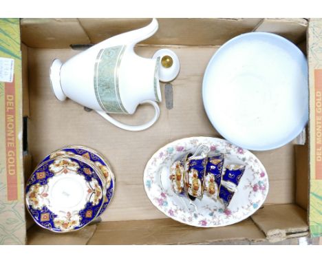 A collection of pottery including Royal Doulton Renaissance teapot, Royal Albert Heirloom part tea set, Spode bowl, etc.