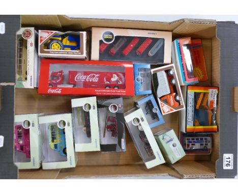 A collection of advertising trucks Made by Oxford, including fire engine, Tonka Toys, etc. (16)