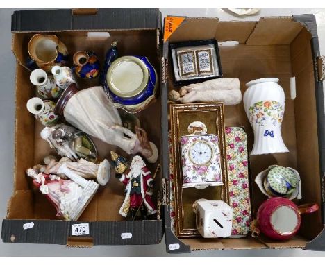 A mixed collection of items to include Royal Doulton ceramic mantle clock, Boxed Spode ceramic prayer tile, Aynsley Cottage g