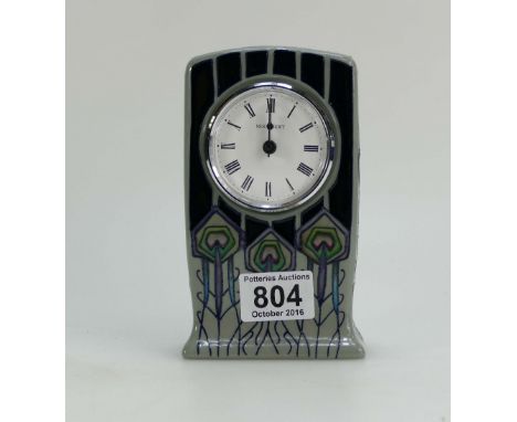 Moorcroft Peacock Parade Clock 16cm tall