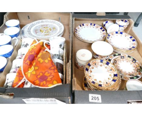A mixed collection of items to include Phoenix China part teaset, Churchill coffee mugs, Spode commemorative plates, etc. (2 