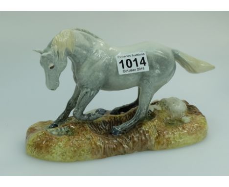 Beswick Camargue grey horse on ceramic base stamped 2005 to base